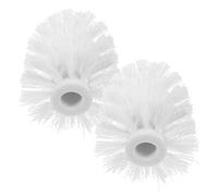 2 Pezzi Ricambio Spazzolino Wc Bianco Plastico per Bagno e Cucina