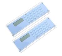 2 Pezzi Righello Calcolatrice a Doppia Scala 15cm 6 Pollici Blu | Plastica Compatta e Portatile, Operazioni Matematiche Semplici, Adatta a Scuola e Disegno Professionale
