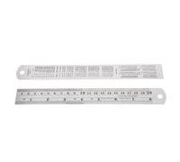 2 Pezzi Righello in Acciaio Inox da 20cm a Doppia Scala per Disegno Tecnico | Scala Metrica e Imperiale su Due Lati, Tabella di Conversione Sul Retro, Piatto e Antiruggine, per Ufficio e Aula