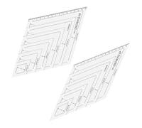 2 Pezzi Righello Patchwork in Plastica Trasparente Guide Angolari | Numeri Chiari, Bordi Arrotondati e Superficie Liscia, per Principianti e Hobbisti nel Laboratorio