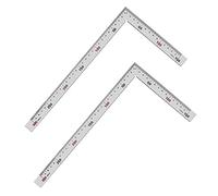2 Pezzi Righello Quadrato in Metallo Righello a L in Acciaio Inossidabile Righello ad Angolo Retto di 90 Gradi per Falegnami, Ingegneri, Artigiani, Topografi, Settore Edile (300 mm x 150 mm)