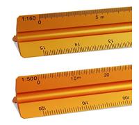 2 Pezzi Righello Triangolare, 30 cm Scalimetro 1:20, 1:25, 1:50, 1:75, 1:100, 1:125 e 1:100, 1:200, 1:250, 1:300, 1:400, 1:500, Oro