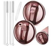 2 Pezzi Rimovibile Coperchio per Tazza Stanley, Coperchi Stanley Cup a Prova di Perdite per 40oz con Cannucce, Coperchio di Ricambio per Accessori Stanley Cup (Rosa)