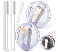 2 Pezzi Rimovibile Coperchio per Tazza Stanley, Coperchi Stanley Cup a Prova di Perdite per 40oz con Cannucce, Coperchio di Ricambio per Accessori Stanley Cup (Bianco)