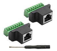 2 pezzi RJ45 femmina femmina a 8 pin morsettiera adattatore 8 pin Ethernet connettore per Cat7 Cat6 Cat5 CCTV/DVR Digital Internet RJ45 (2 pezzi Boccola)