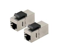 2 pezzi RJ45 Keystone Jack Cat6 accoppiatore modulare schermato con connettori latch 8P8C Ethernet LAN cavo di rete Extender Adapter (Silver_5PCS)