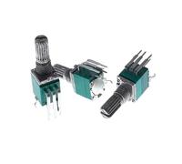 2 pezzi RK097 Potenziometro verticale unipolare con interruttore Gamba piegata a 5 pin con pulsante rotante B10K 50K 100K 15mm(50K Ohm)