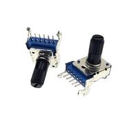 2 pezzi RK12 orizzontale duplex B10K B20K B50K B100K potenziometro rotativo del volume audio B103 B203 B503 B104 albero a fiore a 6 pin 13 mm(100K Ohm)