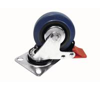 2 pezzi - ROADINGER Ruota Girevole Blu Ø75mm con Freno per Flight Case