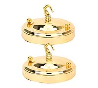 2 Pezzi Rosone da Soffitto con Gancio, Lampadario a Soffitto in Ferro Vintage con Piastra a Gancio Accessori per Lampade a Sospensione Multiuso(d'oro)