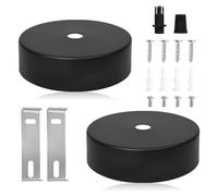 2 Pezzi Rosone Lampadario Soffitto, 80 x 30 mm Rosone Soffitto Metallo Con accessori Di Montaggio, Lampada a Baldacchino, Per Lampadari, Applique e Plafoniere Di Ristoranti, Case e Hotel, Nero