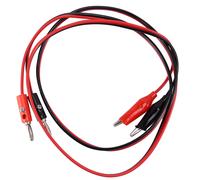 2 Pezzi Rosso Nero Banana Spine A Clip Sonda Test Cavo 1M