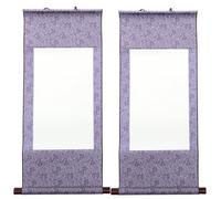 2 Pezzi Rotolo Vuoto Mini per Pittura e Calligrafia Cinese per Blu | Carta e Legno, Assorbimento Moderato e Lento, Facile da Conservare e Appendere, per Acquerello
