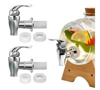 2 Pezzi Rubinetto per Dispenser Acqua, Sostituzione Universale del Rubinetto del Distributore d'acqua, Rubinetto Dispenser, Rubinetto del Secchio di Birra in Plastica,argento