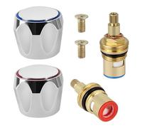 2 Pezzi Rubinetto Top Valvola, 1/2"" 20 Denti Rubinetto Cartuccia Hot Cold Rubinetto Cartuccia In Ceramica Ottone Disco Parte superiore Ricambi per Bagno e Cucina