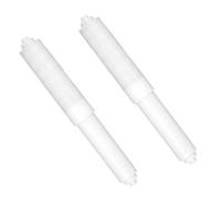 2 Pezzi Rullo di Ricambio con Molla per Portarotolo WC, Asta in Plastica per Porta Carta Igienica Accessori Bagno (Bianco)
