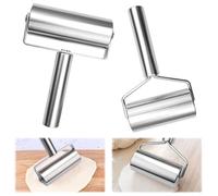2 Pezzi Rullo Mattarello Acciaio Inox, Antiaderente Rullo Stendi Pizza, Rullo Pasta in Metallo, Liscio Rullo da Pasticceria, Rullo per Pizza, Lavabile in Lavastoviglie, Rullo Pasta per Dolci, Torta