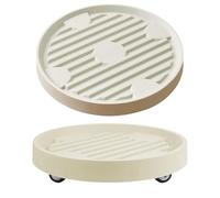 2 Pezzi Rullo per Piante in Plastica, Portavaso Rotondo con Ruote Nascoste, Sottovaso con Ruote Girevoli, per Esterni, Resistenti alle Intemperie, per Il Giardino di Casa