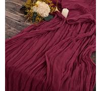 2 Pezzi Runner da Tavola Borgogna, Vino Rosso 90cm x 300cm Garza Boho Runner da Tavolo per Matrimonio Addio al Nubilato Baby Shower Decorazioni Feste di Compleanno