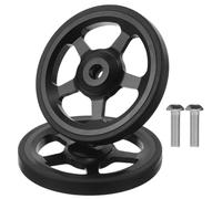 2 Pezzi Ruota Facile per Bici Pieghevole 60mm, Lega Alluminio | Forcella Anteriore Pieghevole, Cinque Punte, Gomma Nera, Bordi e Marciapiedi, Stabilità e Spinta Agevole