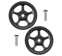 2 Pezzi Ruota Facile per Bici Pieghevole 60mm, Lega di Alluminio Nera | Diametro 60mm, Struttura a Stella a Cinque Punte, Gomma Resistente, per Forcellino Anteriore Pieghevole