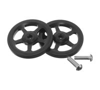 2 Pezzi Ruota Facile per Bici Pieghevole da 60mm in Lega di Alluminio | Struttura a Stella a Cinque Punte, Gomma Nera Resistente, per Interfacce di Forcella Pieghevole, Uso Urbano