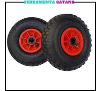 2 PEZZI RUOTA PER CARRELLO PORTAPACCHI GOMMATA GONFIABILE RUOTINO DIAMETRO 260MM