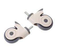 2 Pezzi Ruota Piroettante con Freno, Silenziosa | Nylon, Tpr e Metallo, Bianco, Rotolamento Fluido e Non Marcante, per Apparecchiature di Laboratorio
