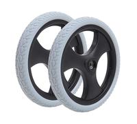 2 Pezzi Ruote Anteriori di Ricambio da Sedia A Rotelle, Pneumatico Solido da 38 cm per Deambulatori, Mozzo Della Ruota ABS, Non Gonfiabile