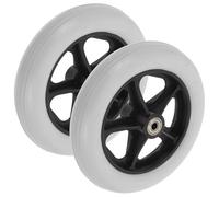 2 Pezzi Ruote di Ricambio Pneumatico Pieno in PVC Grigio | Compatibilità Versatile, Montaggio Semplice, per Deambulatore, Carrello Piccolo e Spesa, Ricambio Affidabile