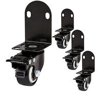2 pezzi ruote girevoli, con staffa a L, sostitutive for mobili, montate lateralmente freni, for portafiori, culle, carrelli, 1,5 pollici-4(4brakes,1.5in)