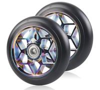 2 pezzi ruote per monopattino stunt da 110 mm, ruote di ricambio colorate 88A con cuscinetti ABEC-9 e nucleo a raggi in alluminio, compatibili con tutti i tipi di monopattini