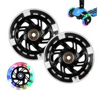 2 Pezzi Ruote Per Scooter, 100mm Ruote Monopattino con cuscinetto a sfera ABEC7, Grado di durezza 85A,Luminose,Silenziose e Resistenti All'Usura, Per Dei Monopattini e La Maggior Parte Degli Scooter