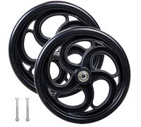 2 Pezzi Ruote Sedia a Rotelle, Ricambio 5/6/8 Pollici Ruota Anteriore, Pneumatici Solidi con Cuscinetti 8mm per Sedia a Rotelle Manuale(20cm/8in)