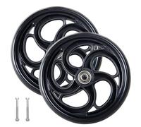 2 Pezzi Ruote Sedia a Rotelle, Ricambio 5/6/8 Pollici Ruota Anteriore, Pneumatici Solidi con Cuscinetti 8mm per Sedia a Rotelle Manuale(15cm/6in)