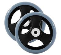 2 Pezzi Ruote Sedia a Rotelle, Ricambio 6 Pollici Ruota Anteriore, Pneumatici Solidi con Cuscinetti 12 mm per Rollator, Sedia a Rotelle Universale(Gray)