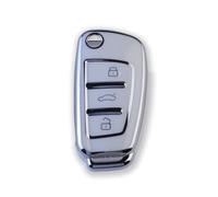 2 pezzi RUXYAXFOL Copertura chiave in TPU per Audi A1 A3 A4 A5 A6 B6 B7 C5 C6 Q2 Q3 Q5 Q7 R8 RS3 RS4 RS6 S3 S4 S6 TT Seat Exeo 3R Custodia chiave auto bianco argento