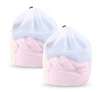 2 Pezzi Sacchetti Lavatrice Biancheria, Sacchetti Biancheria con Coulisse, Rete Lavatrice Biancheria Maglia Fine per Camicetta Biancheria Intima Calzini Reggiseno (30 x 40 cm)