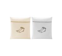 2 Pezzi Sacchetti Lavatrice Doppio Addensamento,Sacchetti per il Bucato Riutilizzabili per le Lavatrici,Borsa per il Bucato con Cerniera Nascosta,Beige e Bianco,18×22CM