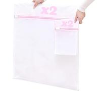 2 Pezzi Sacchetti Lavatrice XXL (90 x 60 cm) con 2 Sacchi per Biancheria (30x20 cm), Evitare Grovigli in Maglioni, Cappotti, Camicie e Biancheria Intima