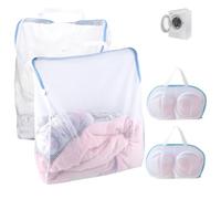 2 Pezzi Sacchetti per Bucato e 2 Pezzi Rete per Lavaggio Reggiseno con Cerniera, Borsa per Lavatrice Reggiseno, Sacchi per Bucato, Sacchetti Riutilizzabili per Biancheria Intima, Camicette, Reggiseni