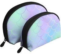 2 pezzi sacchetti per cosmetici sirena magica modello a scaglie di pesce borsa per il trucco da viaggio borsa da toilette da donna