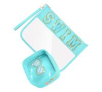 2 pezzi sacchetti portaoggetti per il trucco da viaggio versatili in design eleganti con pratico organizer da polso, Blu Swim