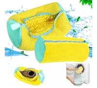 2 Pezzi Sacchetti Scarpe Lavatrice Sacchetto Scarpe Lavatrice con Cerniera Riutilizzabile 360° Della Lanugine Sacchetti per Lavare Scarpe in Lavatrice Sacchetto per Scarpe Lavatrice(Giallo)