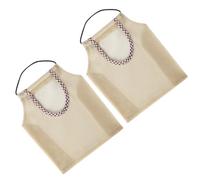 2 Pezzi Sacchetto a Rete Appeso, Organizzatore Cucina Khaki | Pvc, Poliestere e Corda di Cotone, Design a Rete Portatile, per Casa, Camper, Scuola e Piccoli Spazi