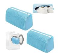 2 Pezzi Sacchetto per Lavare Scarpe in Lavatrice, pulizia a 360°,ammortizzante e antirumore, multi protezione, per scarpe da ginnastica riutilizzabile, per tutti i tipi di scarpe (Blu)