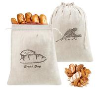 2 Pezzi Sacchetto Portapane Riutilizzabili, 44 x 29 cm Sacchetto Pane Salvafreschezza, Sacchetto Pane con Cordoncino, Sacchetto di Stoffa per il Panes per Prodotti da Forno, Frutta e Verdura