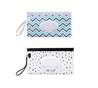 2 pezzi sacchetto salviette umidificate, riutilizzabile EVA salviette umidificate Dispenser caso per i viaggi bambino borsa salviette porta sacchetti (2 modelli)