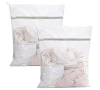 2 Pezzi Sacchi da Biancheria per Lavatrice, Sacchetto Lavatrice Biancheria con Cerniera Resistente, Borsa per Biancheria in Rete da Viaggio (50x60cm)
