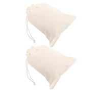 2 Pezzi Sacco per Pane in Tela con Doppio Laccio, Beige | Tessuto Canvas Spesso, Struttura Verticale Rinforzata, per Dispensa e Armadi, Formato Grande 16, 54x10, 63 Pollici